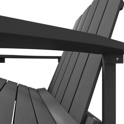 vidaXL كرسي حديقة آديرونداك مع مسند قدم HDPE أنثراسيت