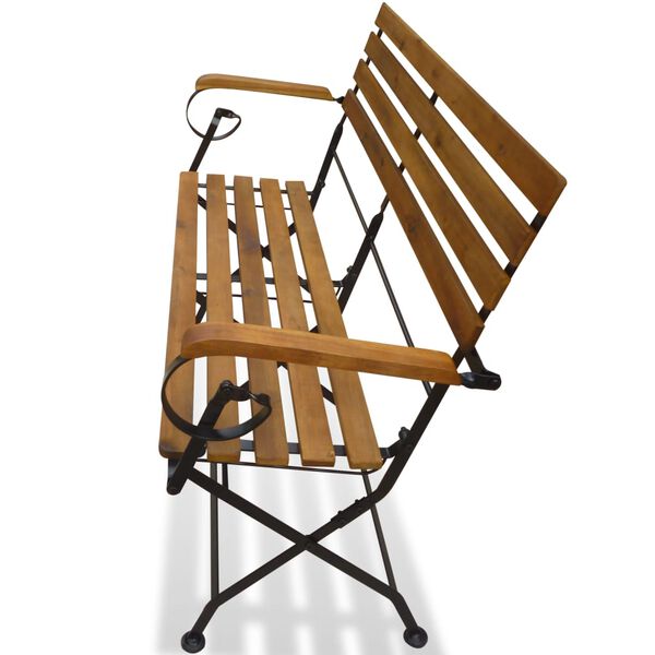 vidaXL مقعد حديقة قابل للطي 112 سم من خشب أكاسيا صلب