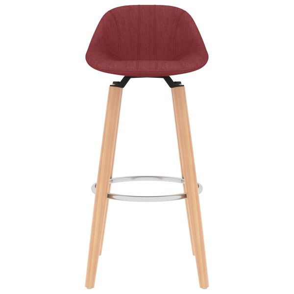 vidaXL مقاعد بار 2 ق قماش أحمر خمري