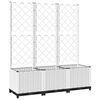 vidaXL وعاء زراعة للحديقة مع تعريشة من أبيض 120x40x136 سم PP