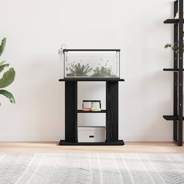 vidaXL حامل حوض أسماك من خشب البلوط الأسود مقاس 60x30x60 سم مصنوع من الخشب الهندسي