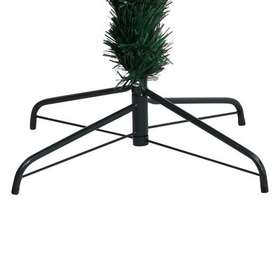 vidaXL شجرة كريسماس صناعية مع حامل أخضر 150 سم ألياف بصرية