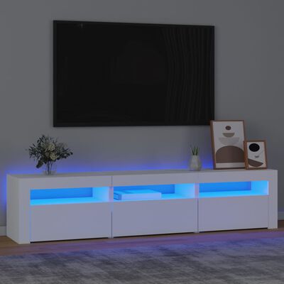 vidaXL خزانة تلفزيون مع أضواء ليد أبيض 180x35x40 سم