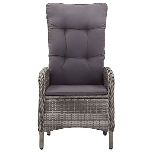 vidaXL طقم سفرة حديقة 5 قطع لون رمادي