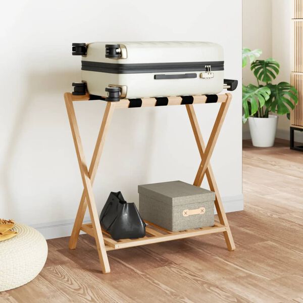 vidaXL حامل أمتعة 58x38x68 سم خيزران