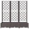 vidaXL وعاء زراعة للحديقة مع تعريشة من، بني، 120×40×121.5 سم PP