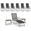 3070644 vidaXL 9 Piece Garden Lounge Set Black and Silver (312183+312199) - Untranslated