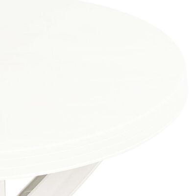 vidaXL طاولة بيسترو أبيض بقطر 70 سم بلاستيك