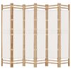 vidaXL مقسم غرفة 6 ألواح قابل للطي 240 سم خيزران وقماش كانفا