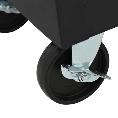 vidaXL عربة أدوات بعجلات مع 15 درج فولاذ أسود