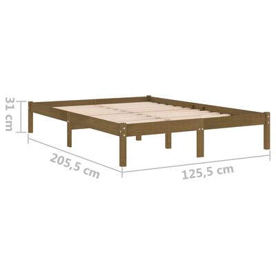 vidaXL إطار سرير خشب صنوبر صلب بني عسلي 120×200 سم