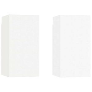 vidaXL خزانات تلفزيون 2 ق أبيض 30.5&times;30&times;60 سم خشب صناعي
