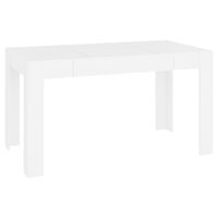 vidaXL طاولة سفرة أبيض 140×74.5×76 سم خشب حبيبي