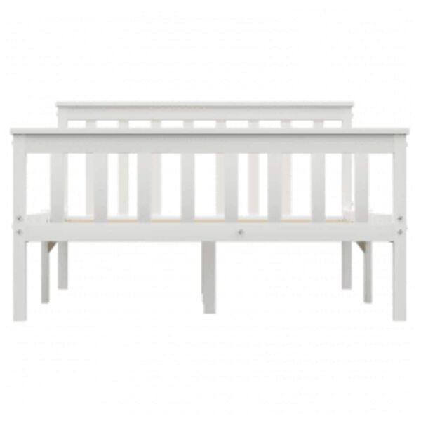 vidaXL إطار سرير دون مرتبة لون أبيض خشب صنوبر صلب 120&times;200 سم