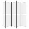 vidaXL مقسم غرفة 5-ألواح أبيض 250×200 سم قماش