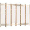 vidaXL مقسم غرفة 6 ألواح قابل للطي 240 سم خيزران وقماش كانفا
