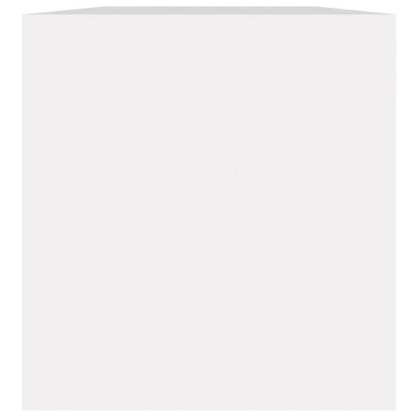 vidaXL صندوق تخزين فينيل أبيض 71×34×36 سم خشب صناعي