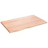 vidaXL رف حائط لون بني فاتح 2x50x80 سم خشب بلوط صلب معالج