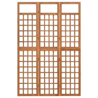 vidaXL مقسم غرفة/تعريشة 3 ألواح خشب أكاسيا صلب 121×180.5 سم