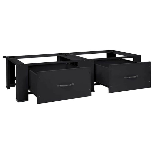 vidaXL غسالة ملابس مزدوجة مع قاعدة أدراج باللون الأبيض