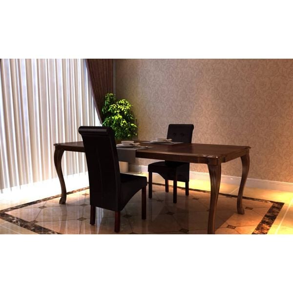 vidaXL كراسي سفرة 2 ق جلد صناعي بني