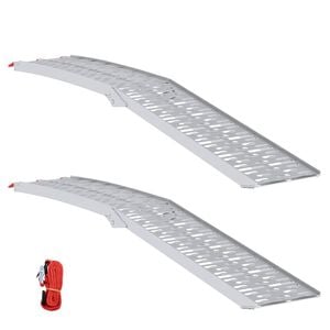 vidaXL رامب دراجات نارية قابل للطي 340 كجم لكل منحدر 2 pcs فضة