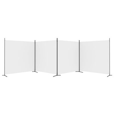 vidaXL مقسم غرفة 4-ألواح أبيض 698×180 سم قماش