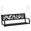 vidaXL Garden Swing Bench 125 cm Steel and Plastic Black - Untranslated