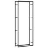 vidaXL رف حطب أسود غير لامع 80x28x222 سم فولاذ