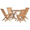 vidaXL عدد 5 قطع طقم سفرة حديقة خشب ساج صلب