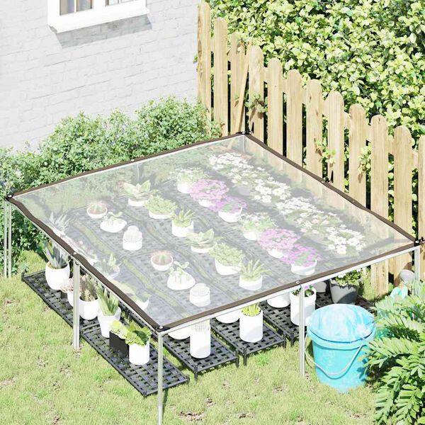 vidaXL قماش مشمع شفاف مع فتحات 2 &times; 2 متر من البولي إيثيلين