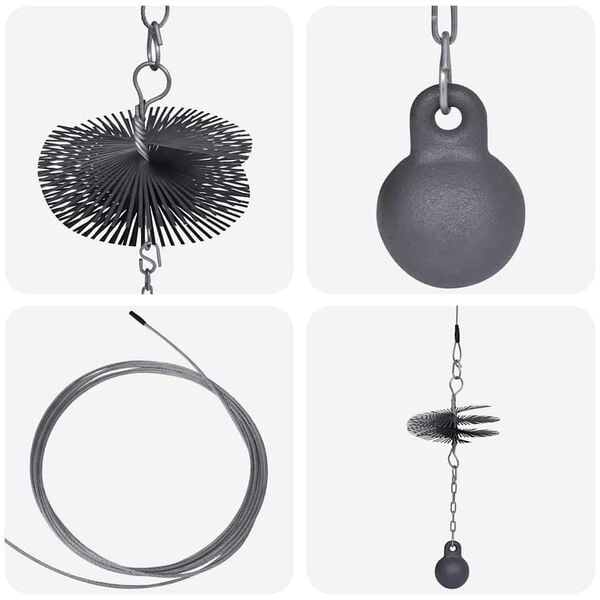 vidaXL فرشاة تنظيف مدخنة دائرية قطر 15 سم