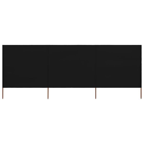 vidaXL عدد 3 ألواح مصد رياح قماش 400×120 سم أسود