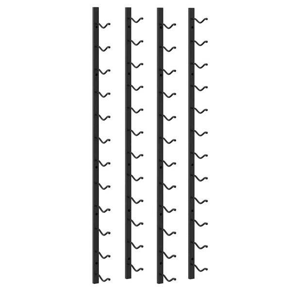 vidaXL حاملات نبيذ مثبتة على الحائط متسعة لـ 12 قارورة 2 ق حديد أسود