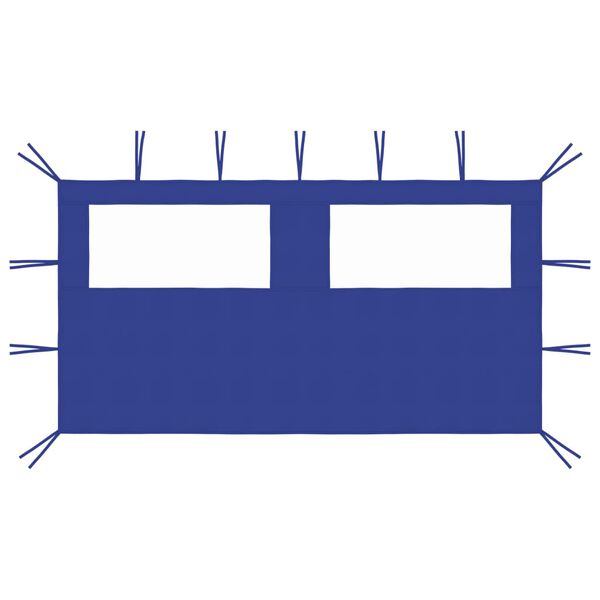 vidaXL جدار شرفة مراقبة جانبي مع نوافذ 2x4 م لون أزرق