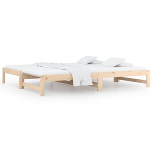 vidaXL سرير نهاري قابل للسحب 2*(200x80) سم خشب صنوبر صلب