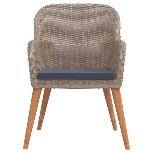 vidaXL عدد 7 قطع طقم سفرة حديقة مع وسائد بني