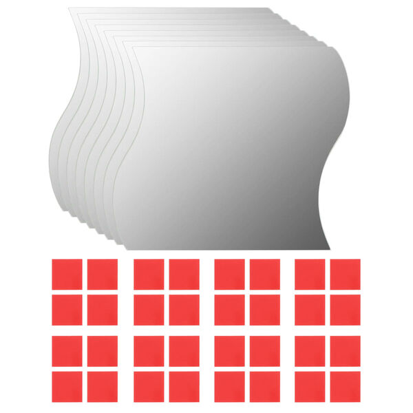 vidaXL مرآة حائطية 8 ق 20×20 سم زجاج مموج
