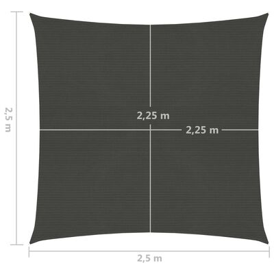 vidaXL مظلة شراعية 160 جم/م² أنثراسايت 2.5×2.5 م HDPE