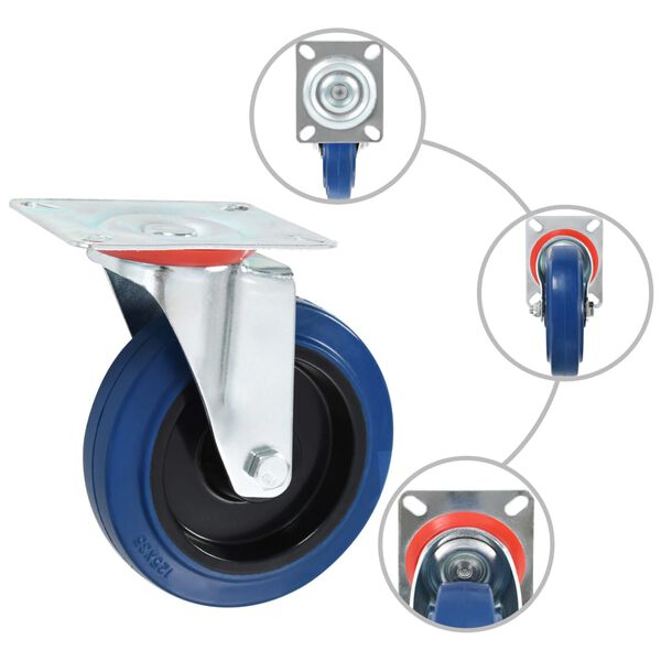 vidaXL عجلات دوارة 4 ق 125 ملم