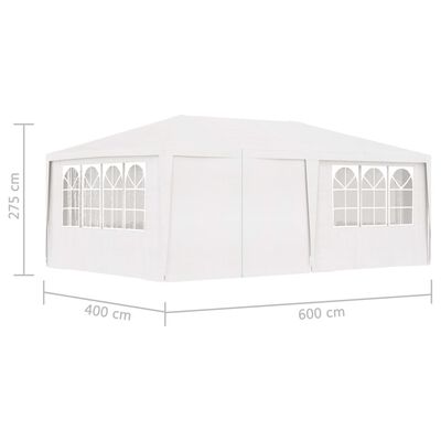 vidaXL خيمة حفلات احترافية بجدران جانبية 4×6 م أبيض 90 جم/م²