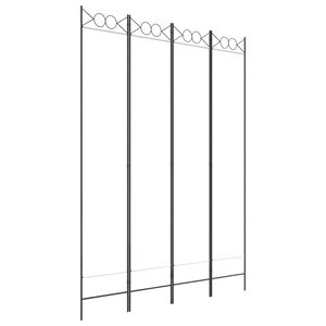 vidaXL مقسم غرفة 4-ألواح أبيض 160&times;220 سم قماش