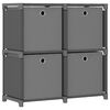 322601 vidaXL 4-Cube Display Shelf with Boxes Grey 69x30x72,5 cm Fabric - Untranslated