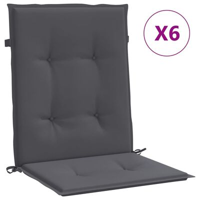 vidaXL وسائد كرسي حديقة 6 ق أنثراسيت 100×50×3 سم