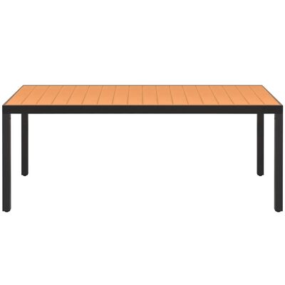 vidaXL طاولة حديقة بني 185×90×74 سم ألومنيوم و WPC