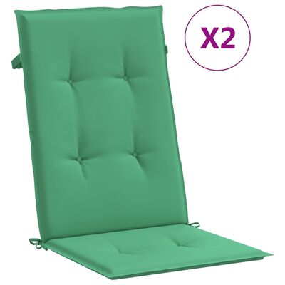 vidaXL وسائد كرسي حديقة 2 ق أخضر 120×50×3 سم