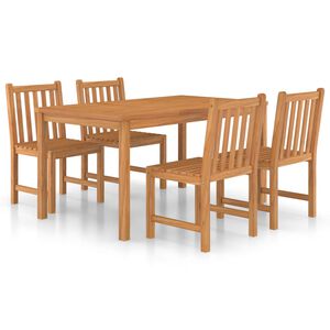 vidaXL طقم سفرة حديقة 5 قطع خشب ساج صلب