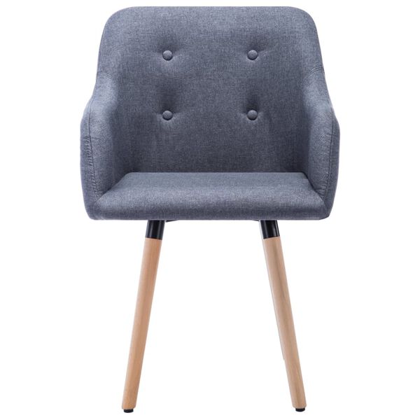 vidaXL كراسي سفرة 2 ق قماش رمادي غامق