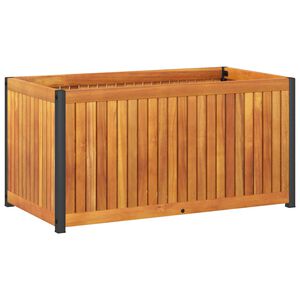 vidaXL وعاء زراعة للحديقة 85&times;45&times;44 سم مصنوع من خشب الأكاسيا الصلب والفولاذ