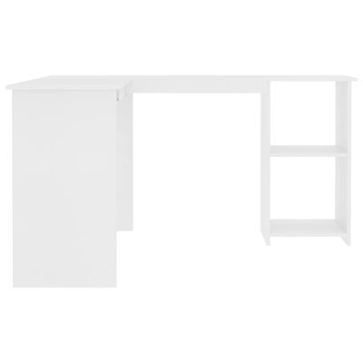 vidaXL طاولة مكتب زاوية أبيض 120×140×75 سم خشب حبيبي